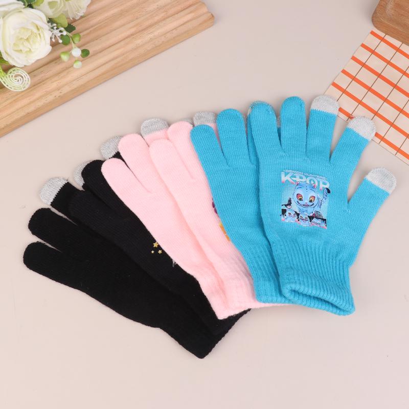 K Pop Demon Hunters Girls Gloves Woman Touch Screen Gloves Lady Winter Warm Cartoon Anime Accessories Cute Gift