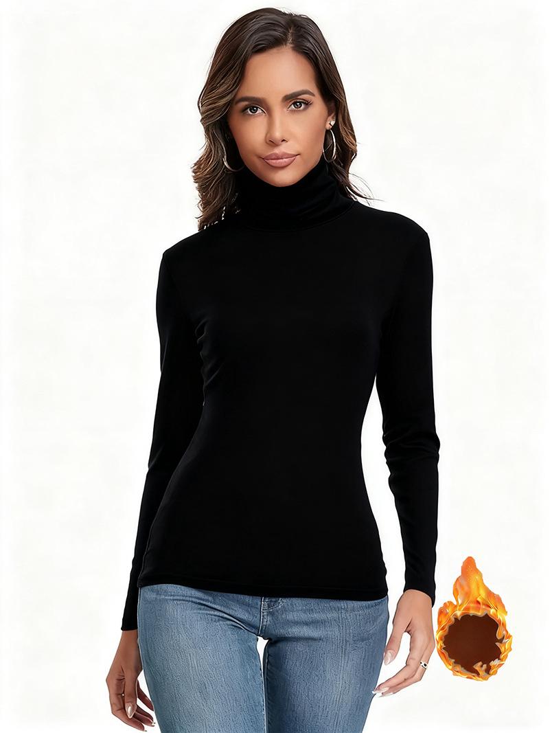 

New Slim Fit Long-Sleeve T-Shirts with Fleece Lining for Autumn and Winter Extra Large чёрный