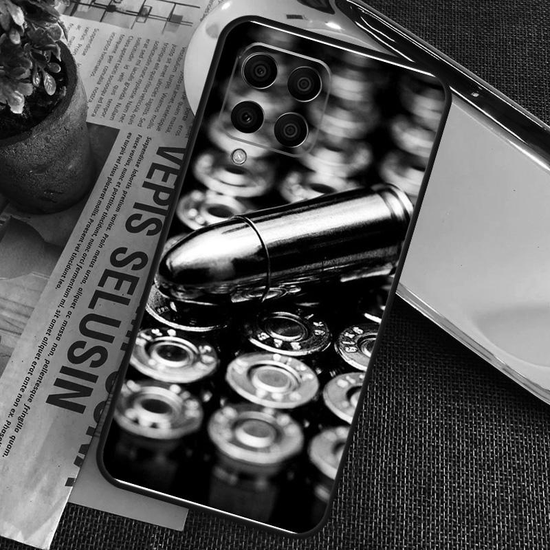 Military Gun Bullets Collage For Samsung Galaxy M34 M54 M14 M53 M33 M13 M12 M32 M52 M20 M15 M55 M21 M51 M30s M31s Case