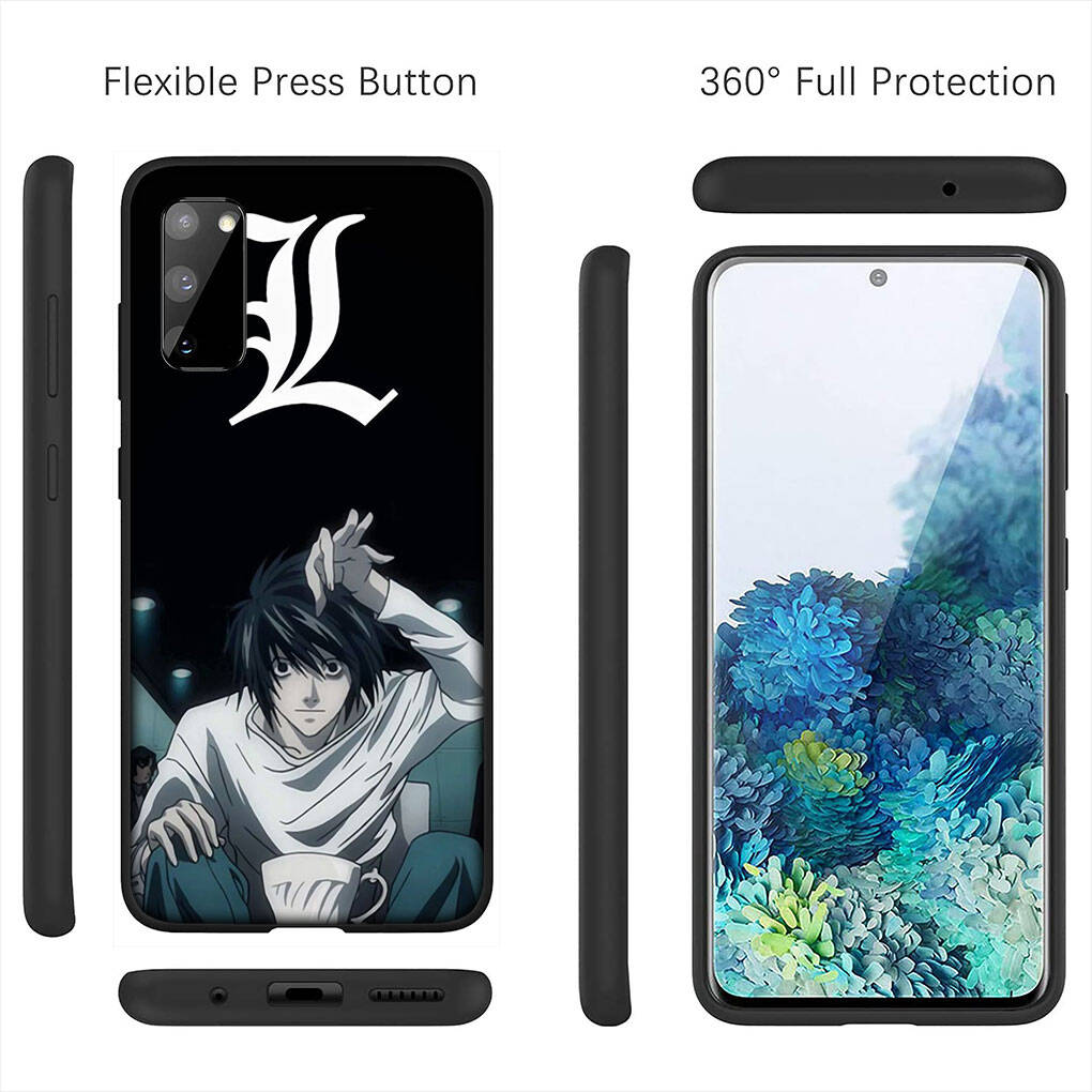 Cover for iPhone 17 16 15 Xiaomi Poco Redmi Note 14 13 12 Pro Max 9 16e Samsung Galaxy S25 S24 S23 OPPO Huawei Cartoon Death Note L Lawliet Phone Case