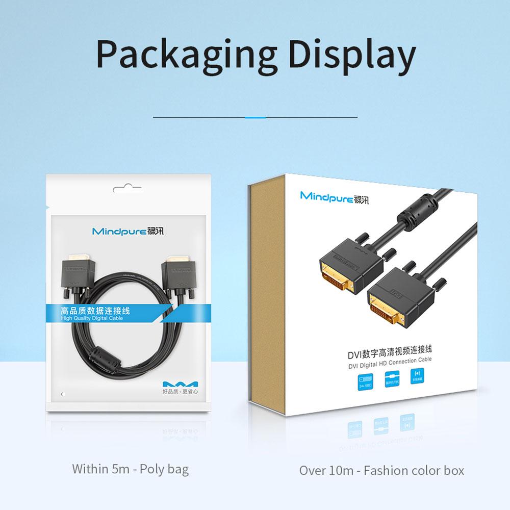 MINDPURE DV003 1.5m DVI Male To DVI Male Cable 24+1 DVI Digital 1080P HD Connection Cable