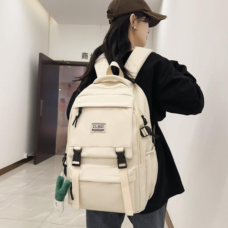 Women's Backpack School Bag Men Solid Color Backpack Travel Bag