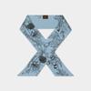 AVVINA PELLE Botanic Garden Long Twilly Silk Scarf - Blue