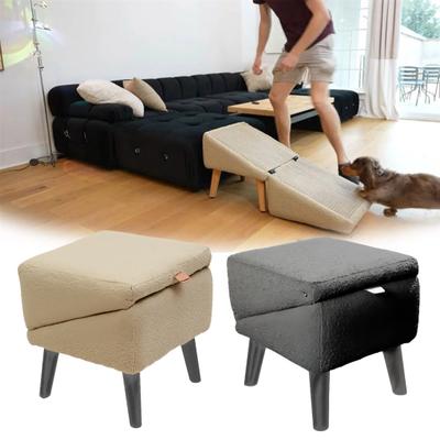 Hunderampe, faltbar, All-in-One-Hunderampe und Hocker für Bettcouch, 13,7 Zoll, multifunktionaler Hundestuhl mit Rampe für kleine und mittelgroße Hunde