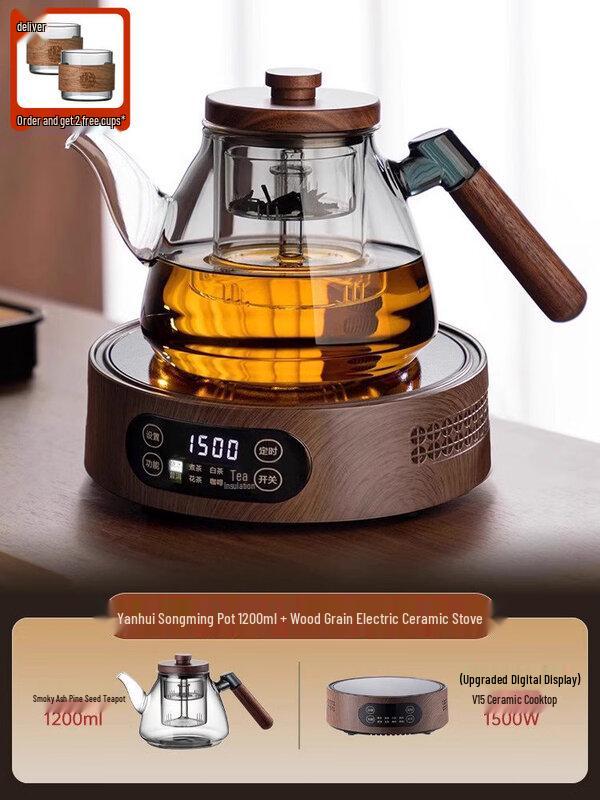 ZISIZ 2025 Handmade Glass Tea Brewing Stove Set