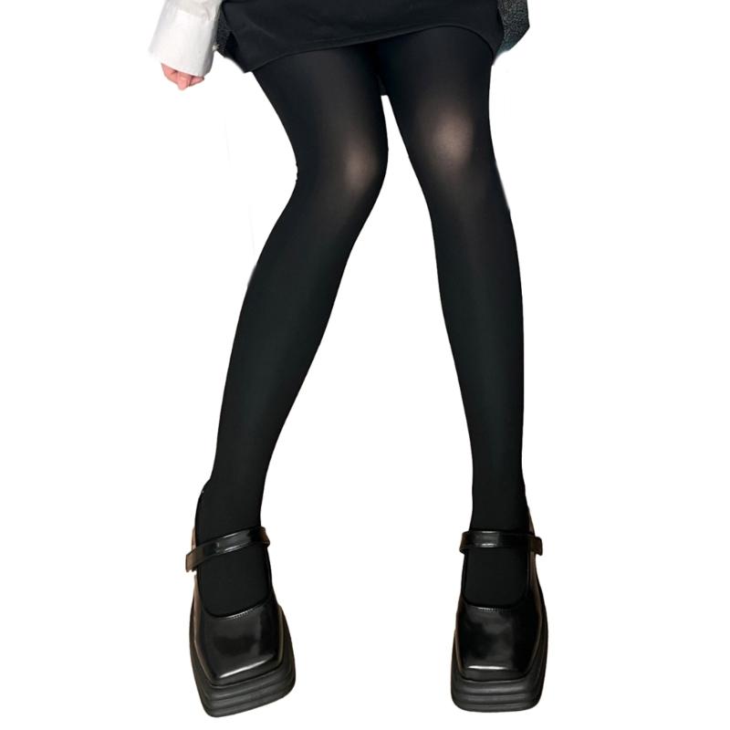 Run Resistant Solid Colored Semi Opaque Footed Tights High Waist Pantyhose Control Top Tights Halloween Cosplay Costume