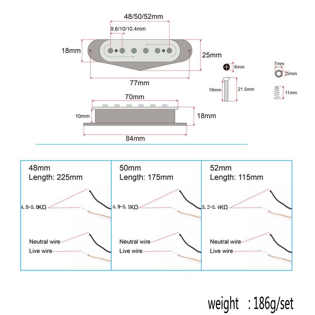 Baoblaze Electric Guitar Pickup Alnico 5 for Strat, ST, and SQ Guitars