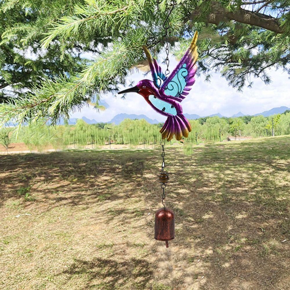 Creative Bell Pendant Vintage Hanging Decoration Blessing Hummingbird Wind Chime  Tree
