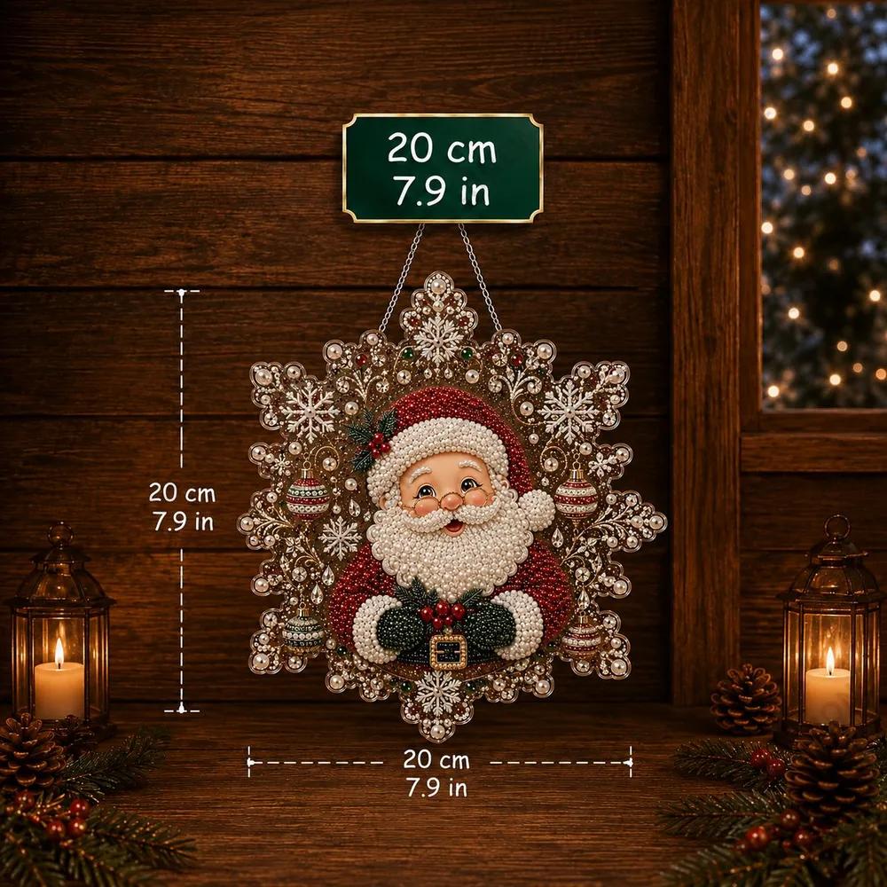 Set for diamond mosaic, acrylic pendant sun catcher Santa Claus 20 cm.