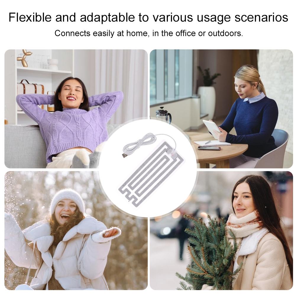 Heating Pad USB Heating Film Portable Cloth Heater Electric Heating Film DIY Thermal Clothing Outdoor Heated Jacket Vest