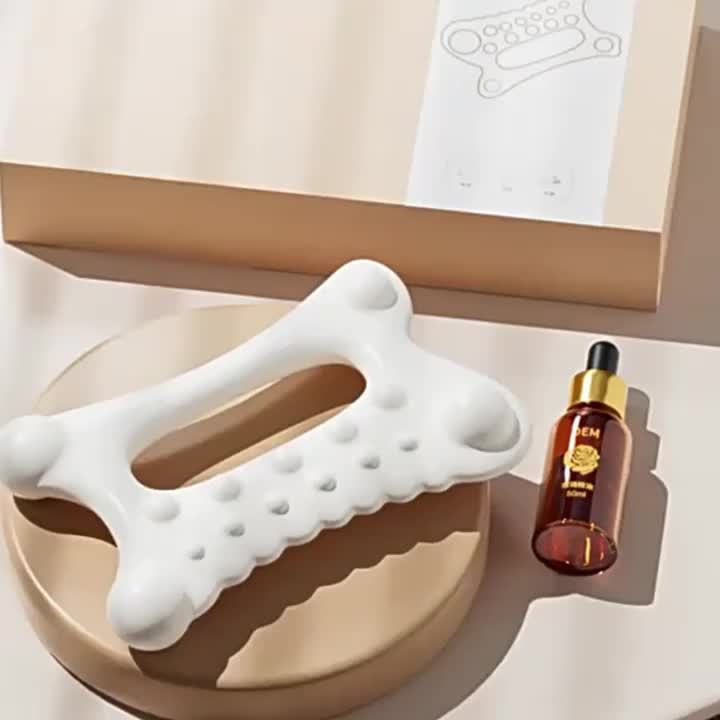 Durable White Face Scrubber,Ergonomic Design,Smooth Texture,Contoured Design,Ideal for Deep Tissue Massage and Facial Contouring