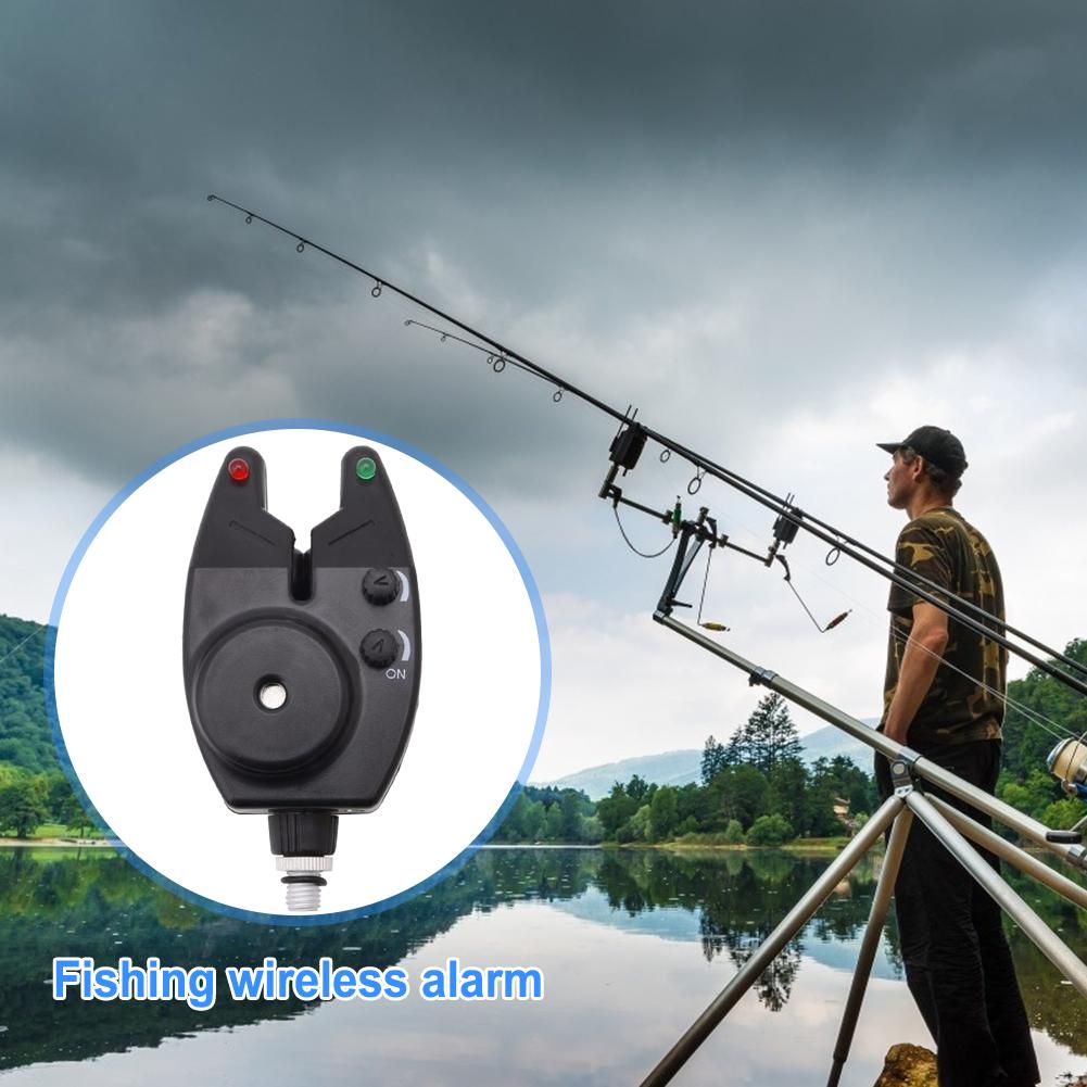 Fishing Bite Alarm Fish Bite Alarm Indicator with LED Lights Adjustable Sound Volume for Fishing Poles for Daytime Night Fishing