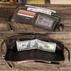 Black Angel RFID Anti-Theft Men's Wallet with Cowhide, Chain, Zipper, and Fashion Buckle
