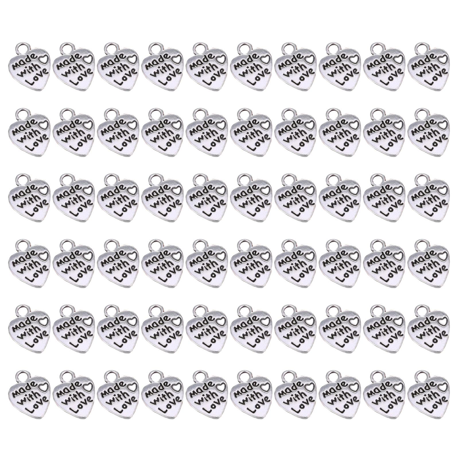 

60 шт. Подвеска в форме сердца с любовью 12x10 мм, тибетские антикварные серебряные подвески, изготовление ювелирных изделий своими руками, ручная работа