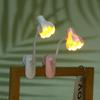 Flower Shaped Clip On Led Reading Light Desk Lamp Mini Eye Protection Book Lamp Warm Soft Light For Dorm Bed Desk Study Decor