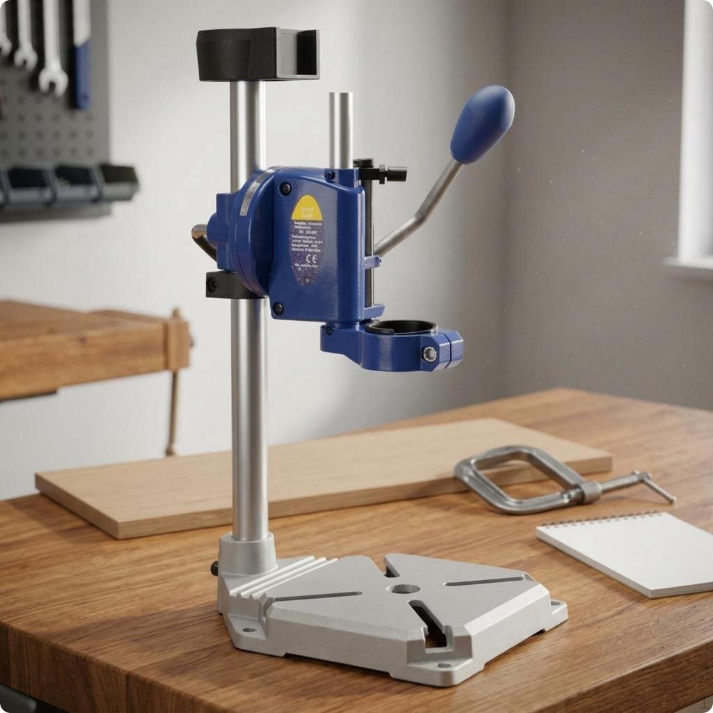 Drill Press Stand Fixed Hand Metal Power Tool for Work Surface 90 Degree Rotating