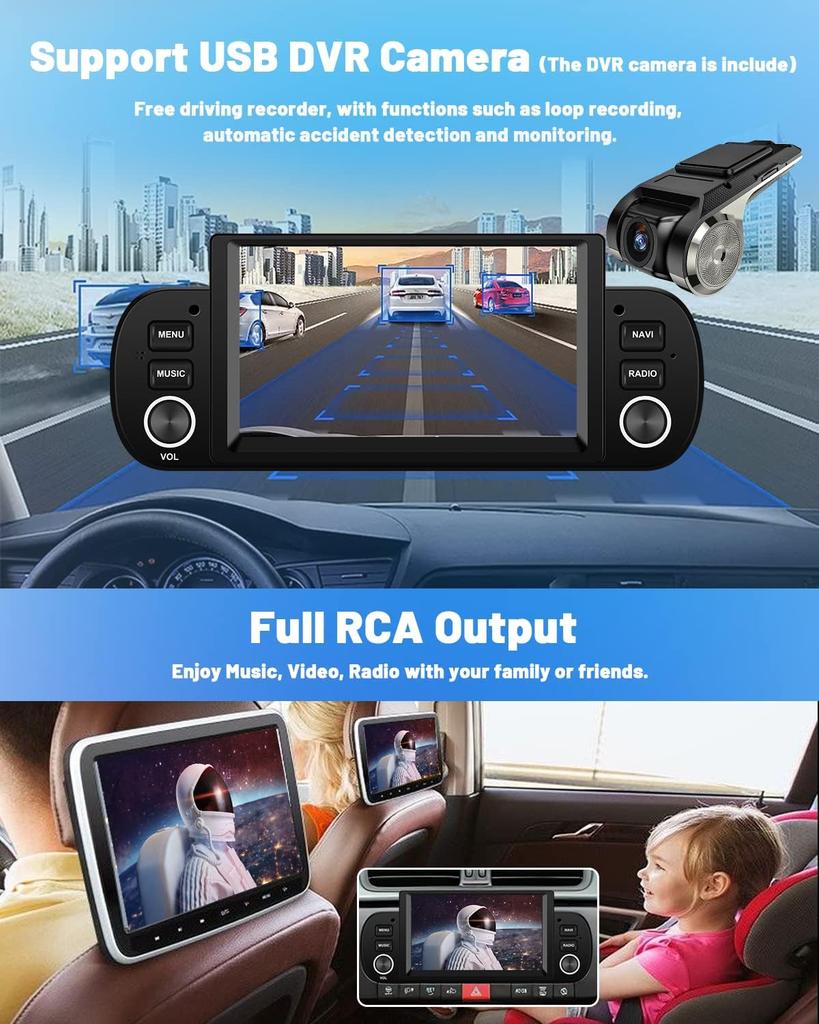 IBEAFILLY Autorádio 9 palců CarPlay Android 13 GPS pro FIAT PANDA 2013-2020 se zpětnou kamerou 2GB+32GB