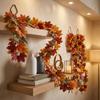 Vibrant Artificial Maple Leaf Garland Flexible Lifelike Autumn Leaf Hanging Vine Realistic UV Resistant Faux Fall Leaves Strings