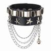 DIEZI Punk Goth Bat Skeleton Wrap Bracelet Women Men Vintage Harajuku Black PU Leather Chain Bracelet Bangles Halloween Jewelry
