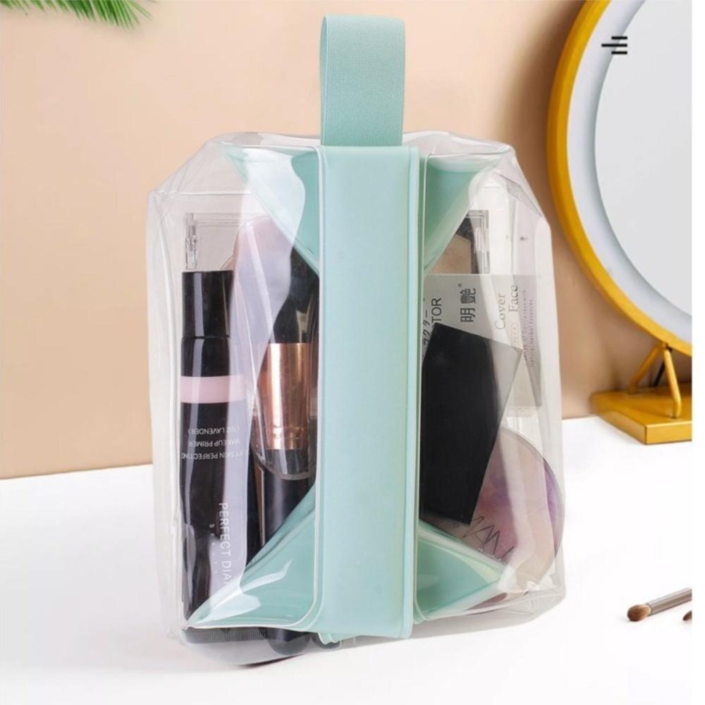 Clear Toiletry Bags with Magnetic Closure PVC Makeup Bag Large Capacity Leak-proof Cosmetic Pouch for Women Men Traveling
