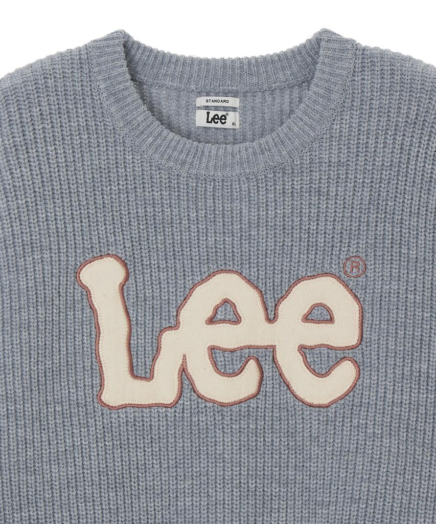 LEE Applique Big Twitch Logo Knit Light Gray