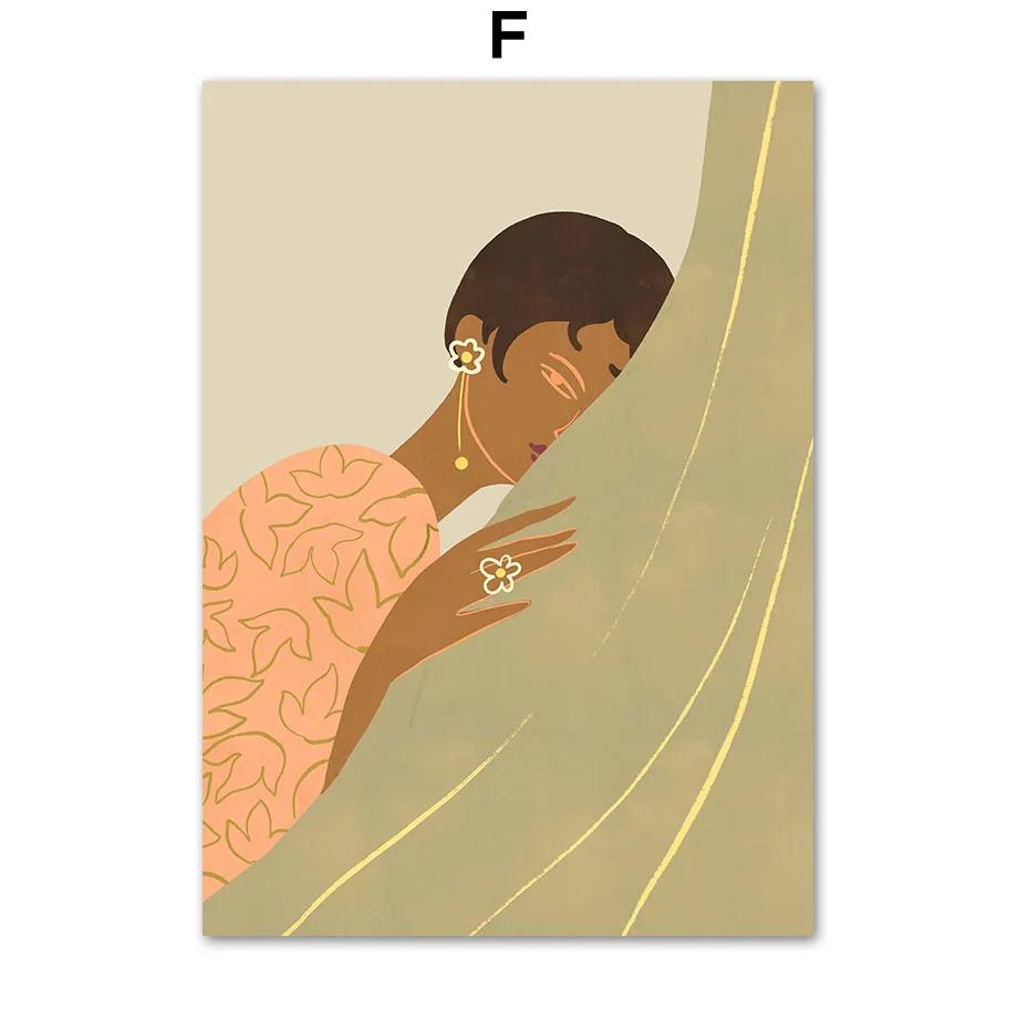 Abstract Lazy Woman Dance Flower Lemon Papaya Fruits Wall Art Print Canvas Painting Nordic Poster Pictures For Living Room Decor