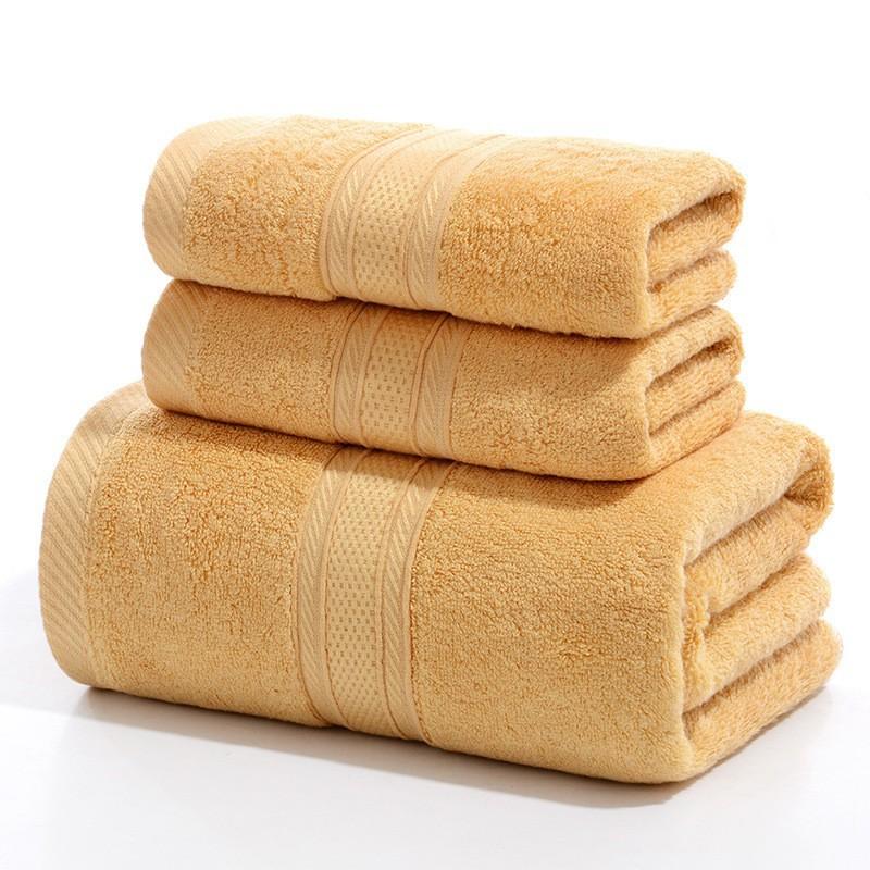 Bamboo fiber towel Bath towel Flat weave water absorption does not fade Plain color broken file Face towel