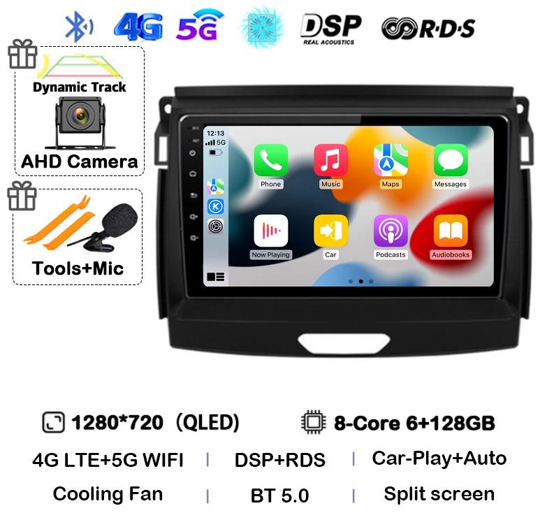 Android 14 Carplay Auto Car Radio Stereo For Ford Ranger 2015 2016 2017 2018 2019 2020 GPS Multimedia Autoradio Player Head unit