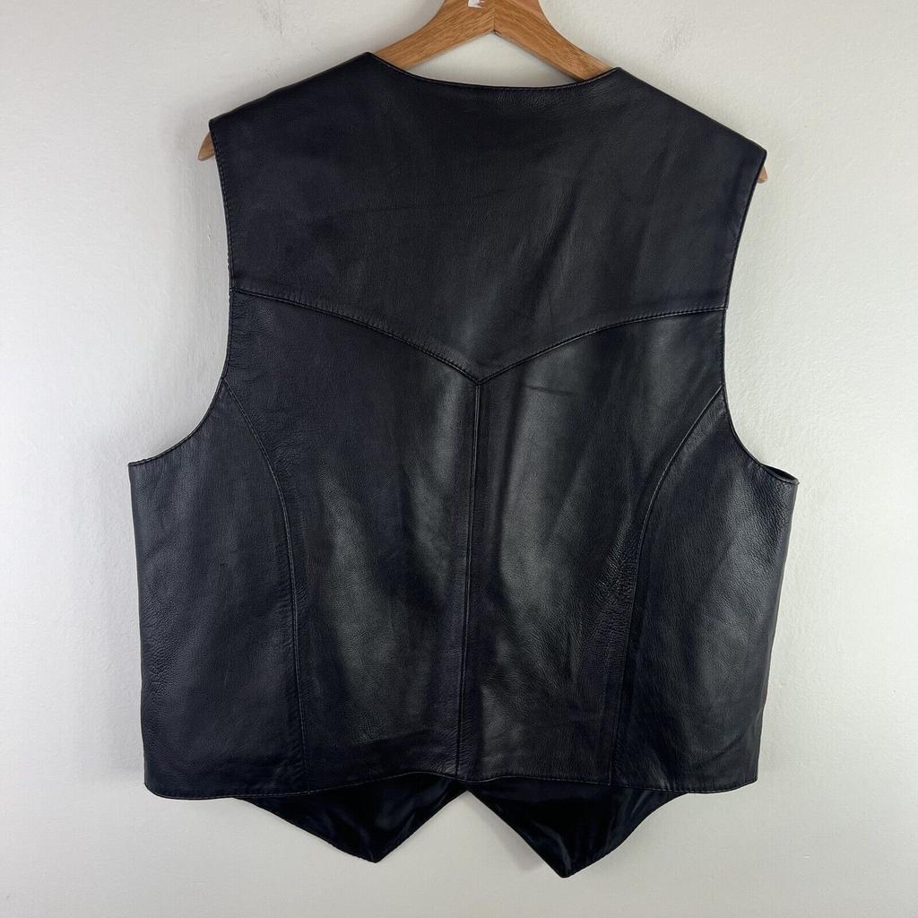 Men Vest Biker Motorcycle Hip Hop Waistcoat Male Faux Leather Punk Sleeveless Leather Vest Plus Size Loose Casual