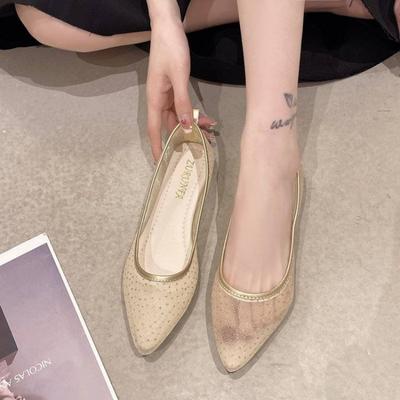 Spitze Zehenpartie Niedriger Absatz Elegante Schuhe für Damen 2025 Schwarz Damen Sommer-Schuhwerk Gold Y2k Neueste Rutschfest mit Rabatt Stilvoll