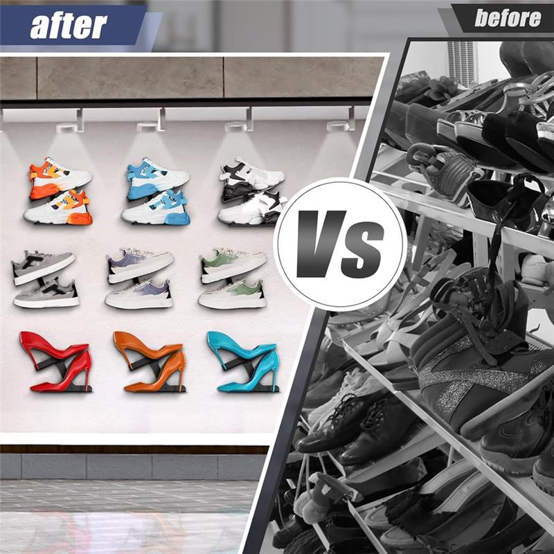M-Modern-Sneaker Rack, Sturdy Levitating Floating Shoe Shelves Wall Mount For Showcasing Shoe Collection 2Pcs