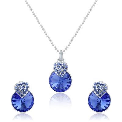Rhodium Plated Strawberry Pendant Set Made with Elements for Women