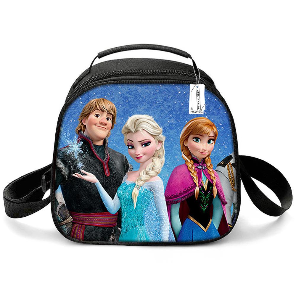 Princess Elsa Cartoon Cute Lightweight Small Meal Bag Elementary School Lunch Box Bento Bag Student Lunch Box