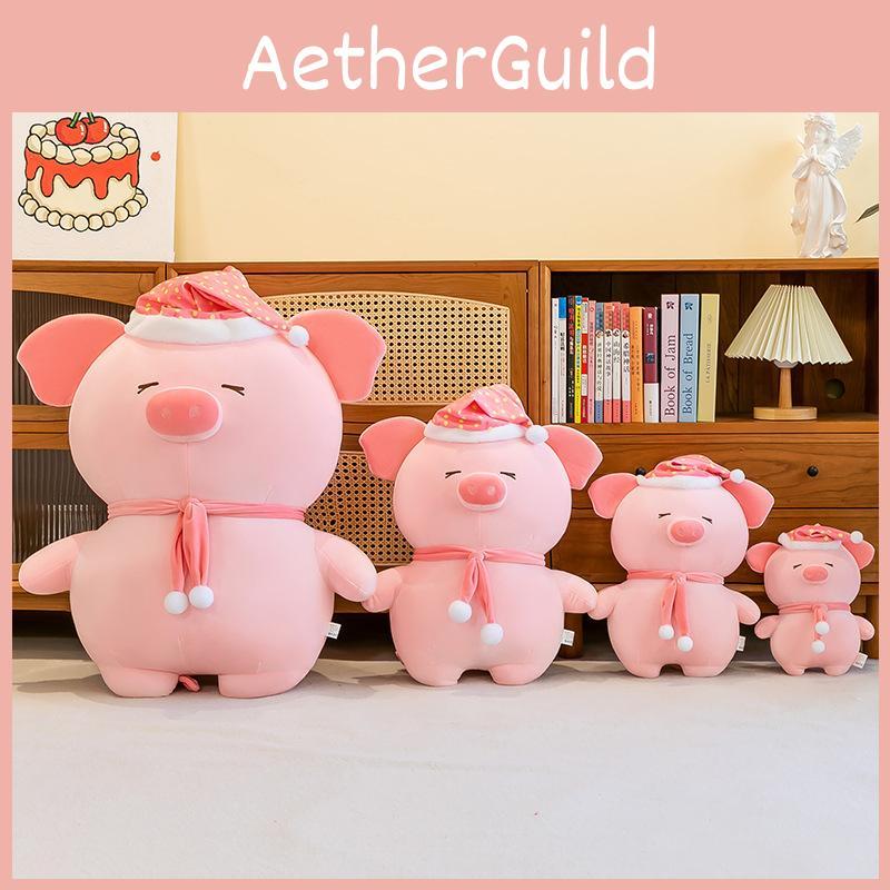 Adorable Pink Plush Pig Toy Cute Nighttime Buddy With Hat For Kids Comforting Sleep Companion