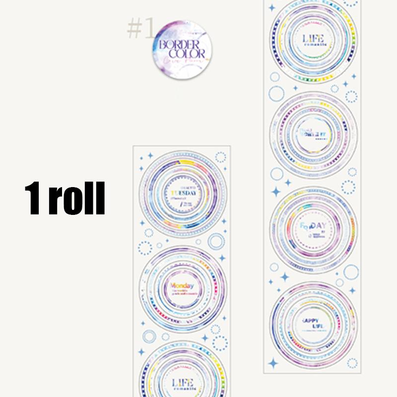 

Mr. Paper Frame Color Series Basic Frame Tape Non white Ink PET Die Cutting Tape 4-Styles Calendar Phone Decoration Gifts 2025