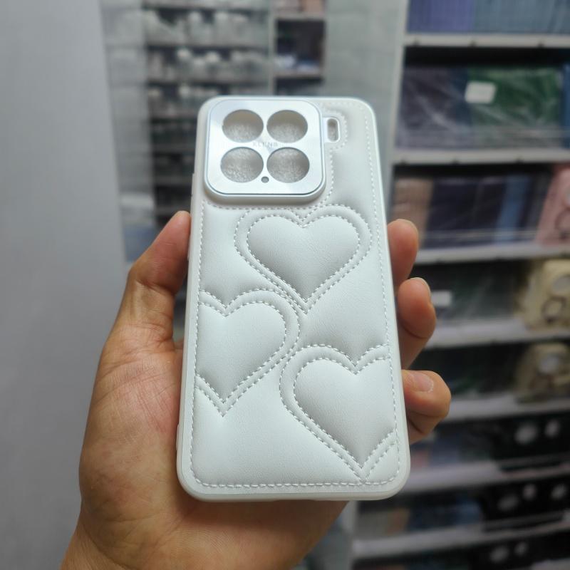 Kawaii Einfaches Liebesherz Muster Lederhülle Für Xiaomi Mi 15 14 13 Pro Vollständiger Kameraschutz Rückseitenabdeckung