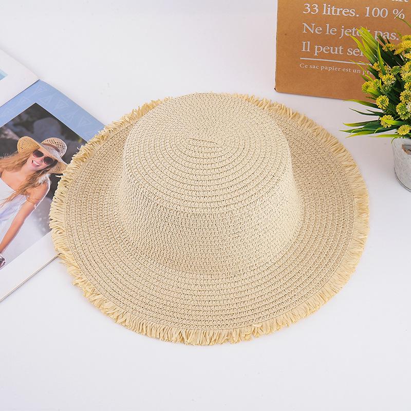 

Straw Hat Embryo Summer Shade Sunscreen Hat Team Building Activity Flat Brim Hat Burr Edge Woven Basin Hat