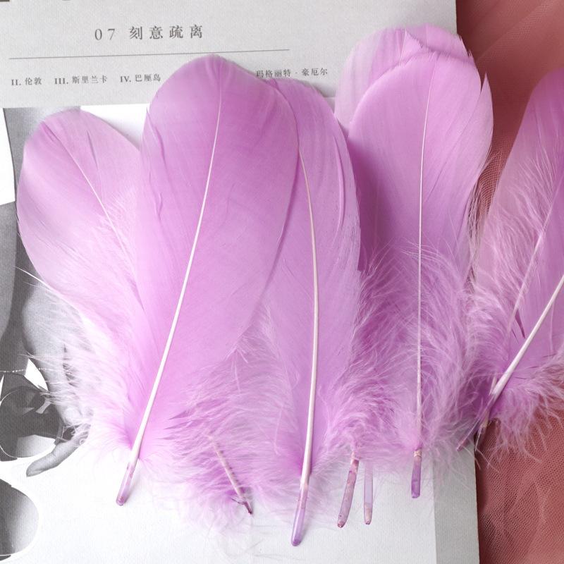 50Pcs Goose Feather Soft Big Floating Diy Sunflower Wall Decoration Dream Catcher Wing Decoration Handmade Material Colored Cat Stick Feather