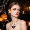 Unique Dark Aesthetic Jewelry Gothic Bat Halloween Accessory Vintage Punk Necklace Viking Durable Vampire Style Accessories Dangle Drop Earrings for