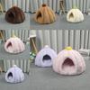 Cat Bed Winter Warm Thick Pumpkin Mongolian Enclosed Safe Sleep Cat House For Indoor Use