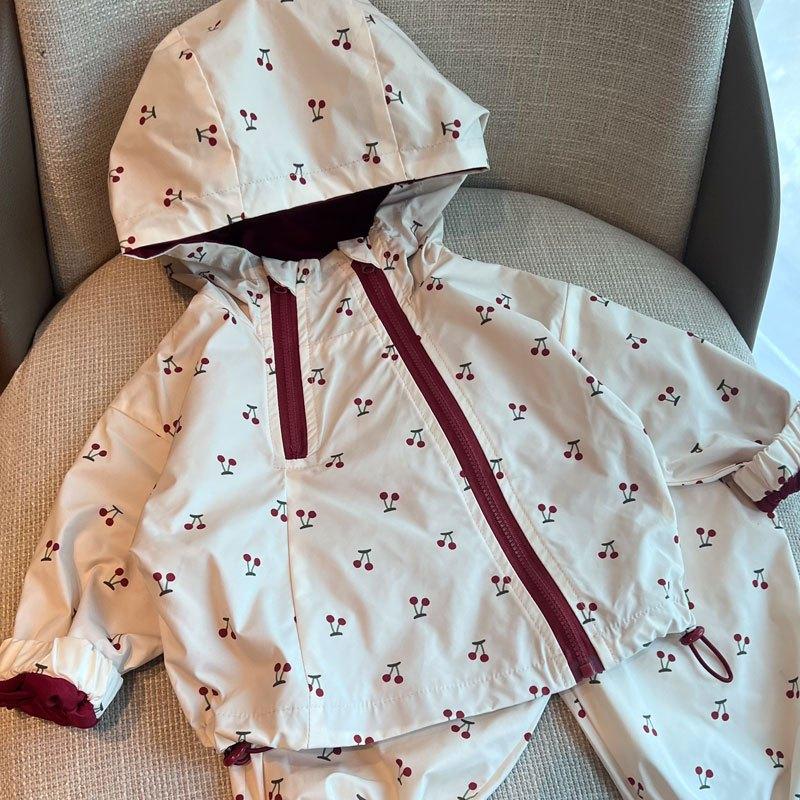 Jungen Mädchen Kleidung Set Frühling Herbst Stil Kinder Kapuzenjacke Hose Sportbekleidung Zweiteiliges Set