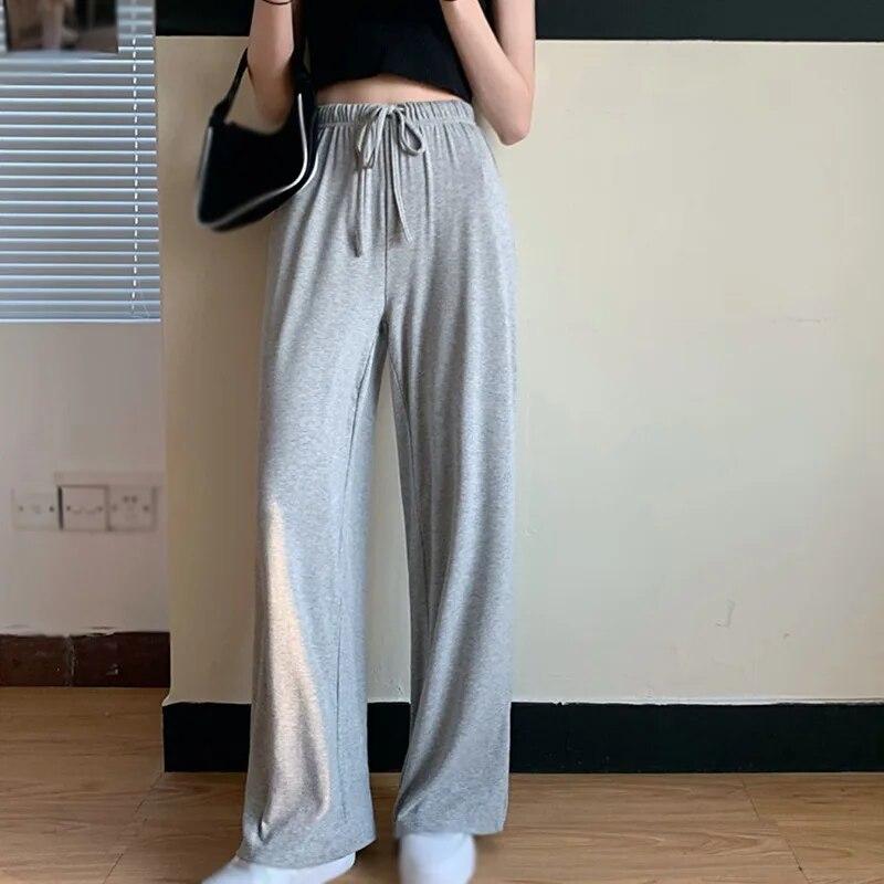 High Waist And Wide Leg Pants Women's Summer Drop Feel Relaxed Straight Tube Casual Pants