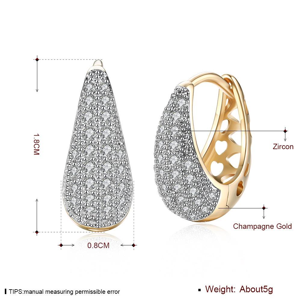 925 Sterling Silver Zircon Creative Ear Clip For Women 18K Gold Plated Earrings Charm Jewelry