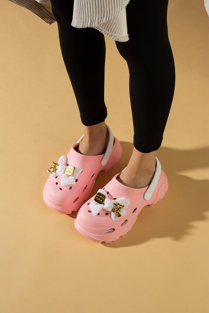 High Sole Ribbon Detailed Eva Comfort Women's Sandals DNZ223-24B