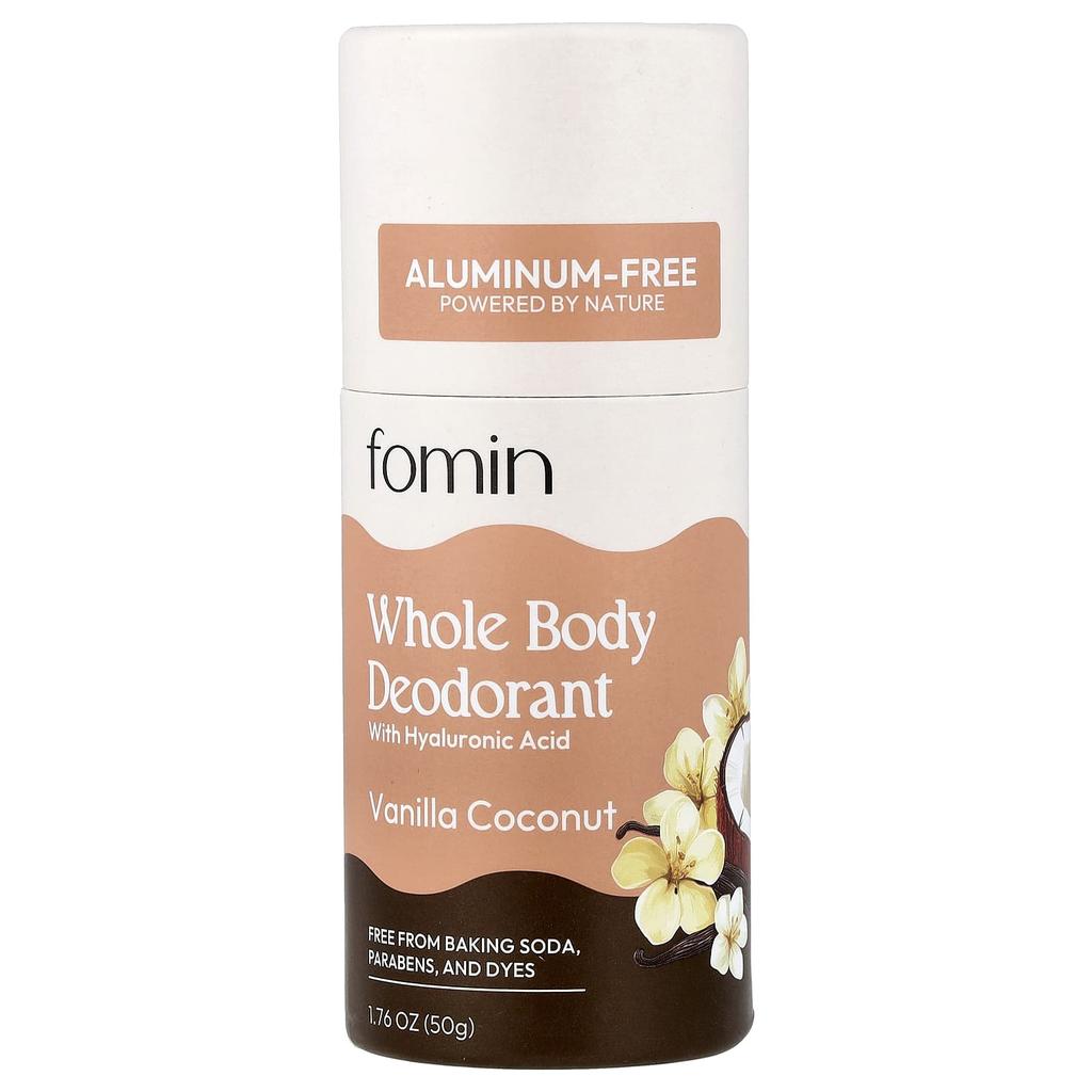 Fomin, Full Body Deodorant, Aluminum-Free, Vanilla Coconut, 50g (1.76oz)