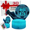 Nacht Bureaulamp Voor Kinderen Fc Barcelona Voetbal 16 LED 3D + Afstandsbediening