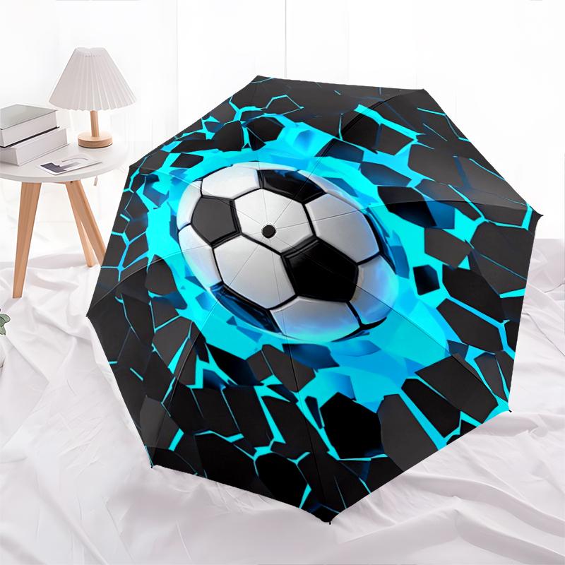 

1PC football sport Umbrella Portable Folding Umbrella Iron Frame Hole Bone Structure Outdoor Home Umbrella A1 разноцветный