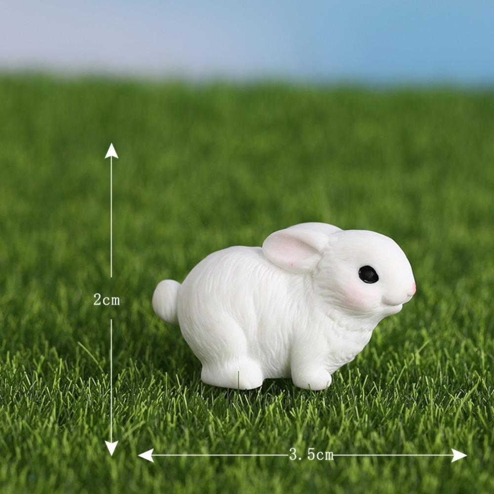 8pcs Easter Rabbit Miniature Statues Resin Collectible Model Cute Figurine Landscape  Home Decor