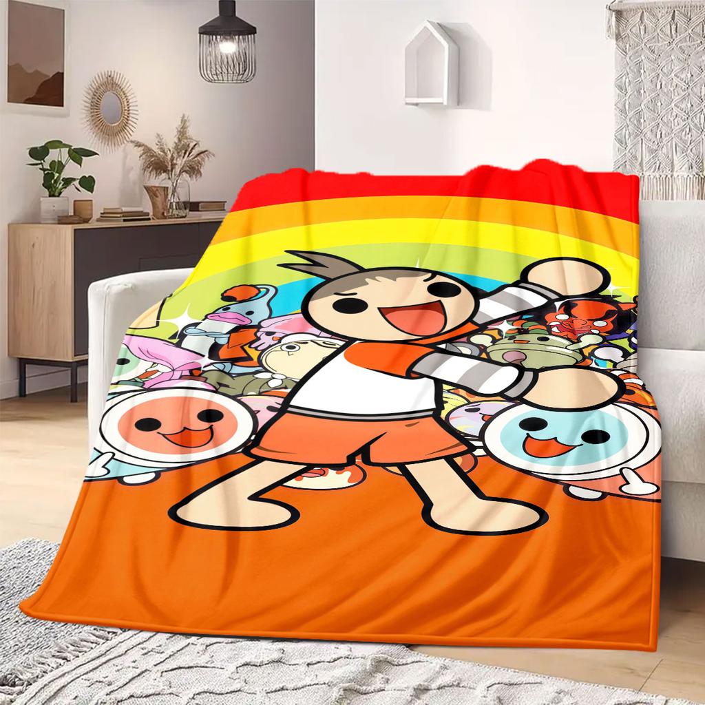 Taiko Cartoon Characters Travel Picnics Flannel Blanket for Bedrooms Sofas Beds Chairs Home Decor Great Gift Idea All Seasons