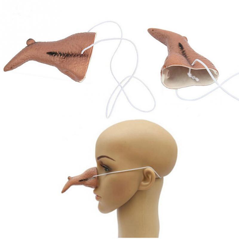 Halloween Prank Witch Nose Costume Prop Funny Scary Long Nose Trick Toy for Adults Kids Party Cosplay
